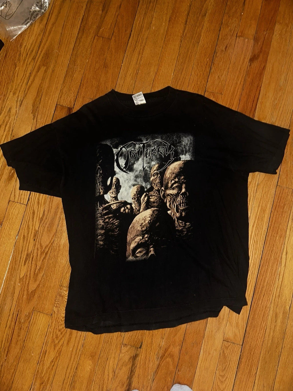 Vintage Obituary Back From The Dead XL T-Shirt 1997 Blue Grape