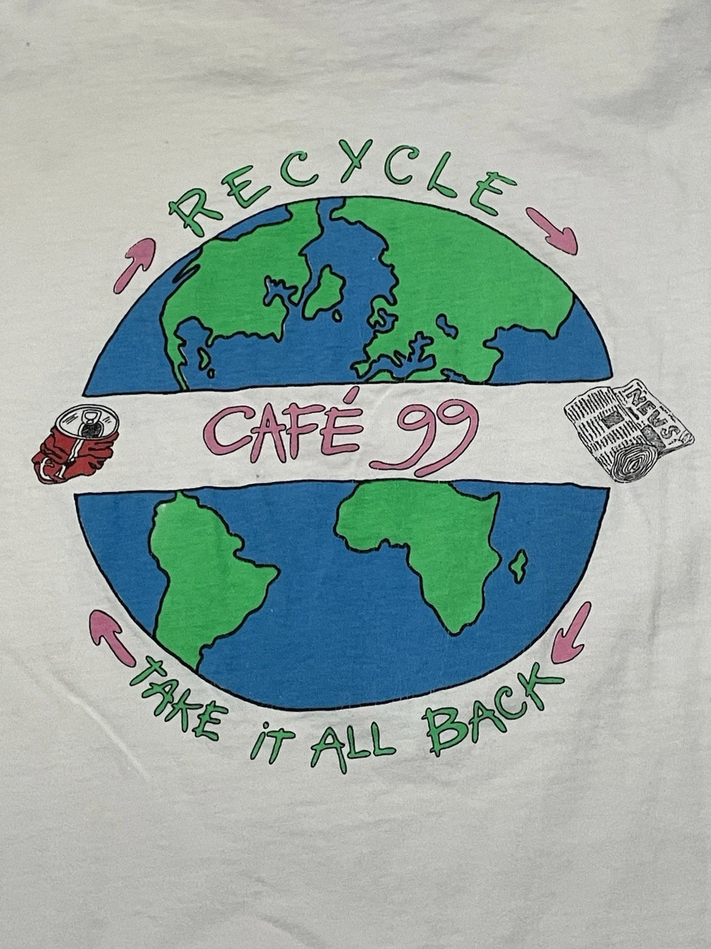 Hanes Beefy-T White T-Shirt Tagged XL Cafe 99 Charleston South Carolina