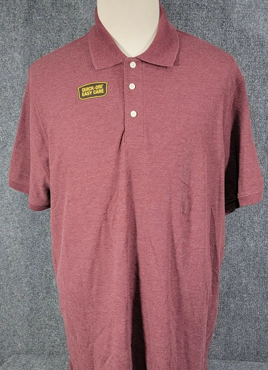 The Foundry Supply Co Adult Men's Short Sleeve 3 Button Polo LT Autumn Burgundy