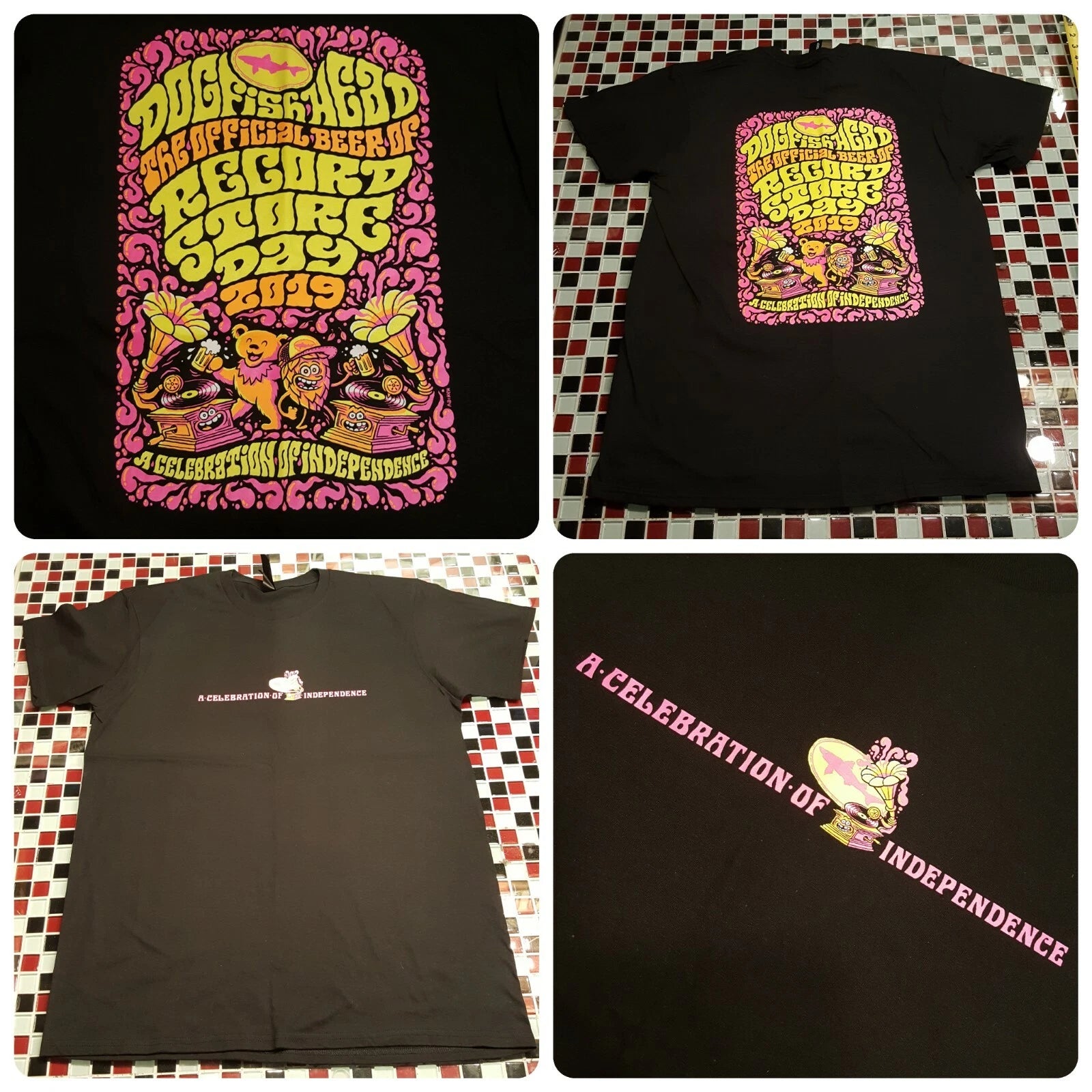 Dogfish Head Beer LARGE T-shirt Record Store Day 2019 Grateful Dead Dancing Bear