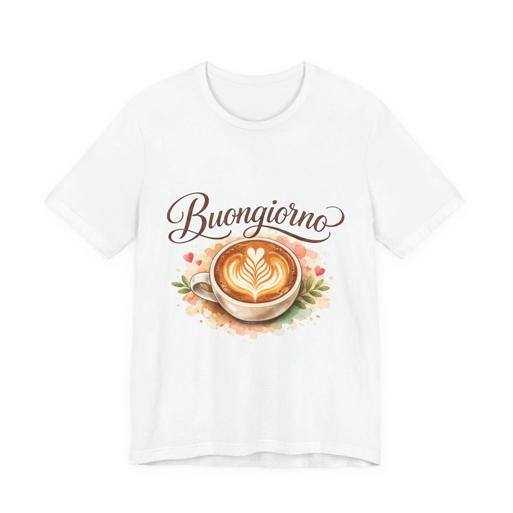 Buongiorno Latte Art T-Shirt | Coffee Cup Illustration