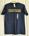 Procrastinators Leaders of Tomorrow ~ Funny Office Navy Blue T-Shirt Size M Gift