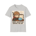 Quest Accepted: Survive the Day T-Shirt | Gamer RPG anime inspired Coffee Shirt