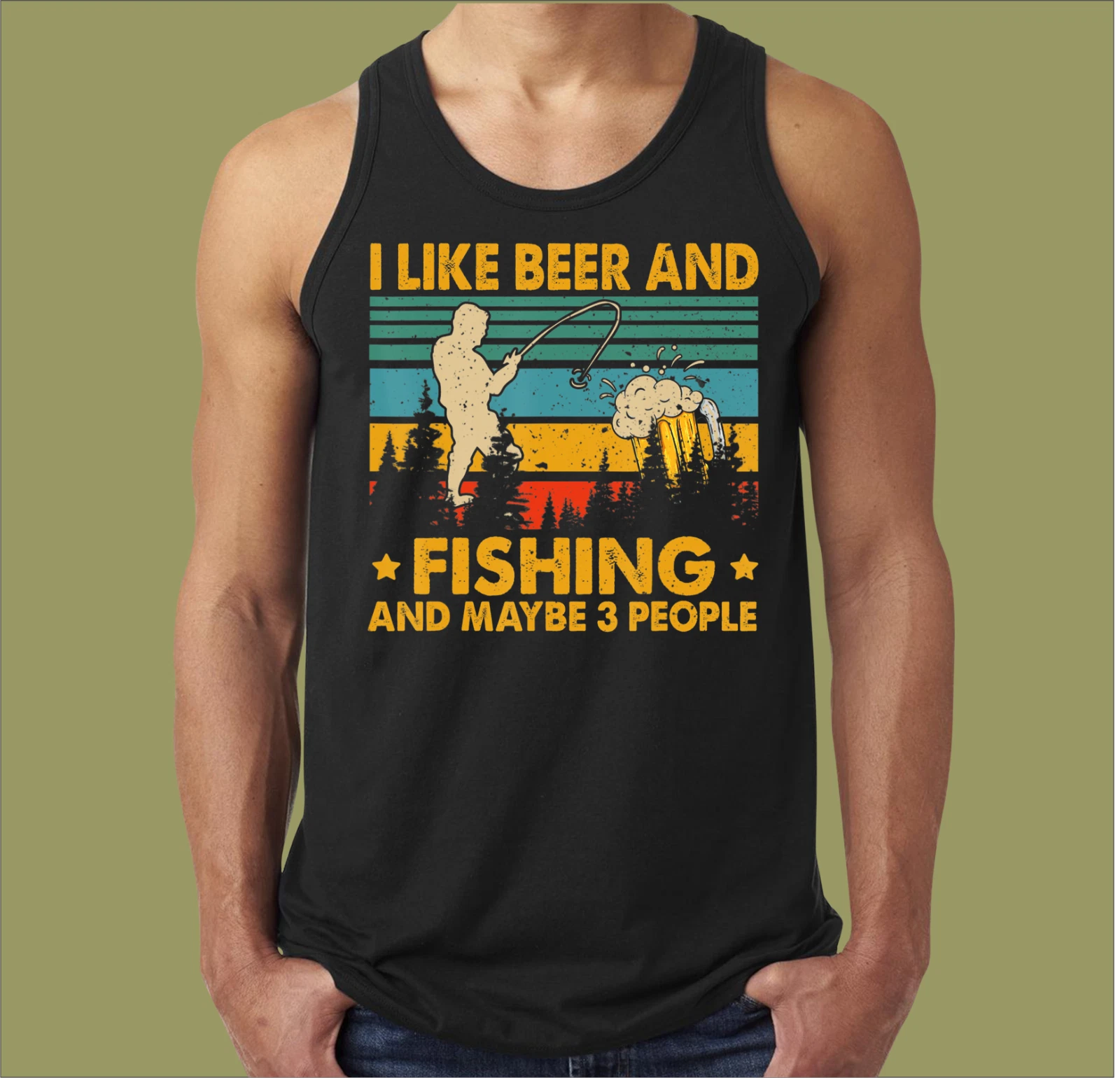 BEER AND FISHING SINGLET / TANK TOP
