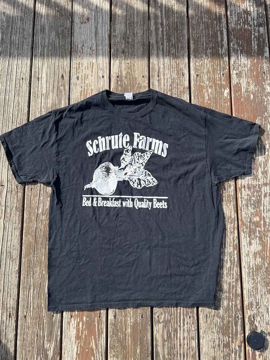Vintage Schrute Farms Beets Tee The Office Black T Shirt Heavy Cotton Size XL