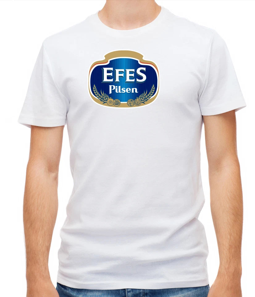 Efes Pilsen Turkish beer, Short Sleeve  White T Shirt Men E052