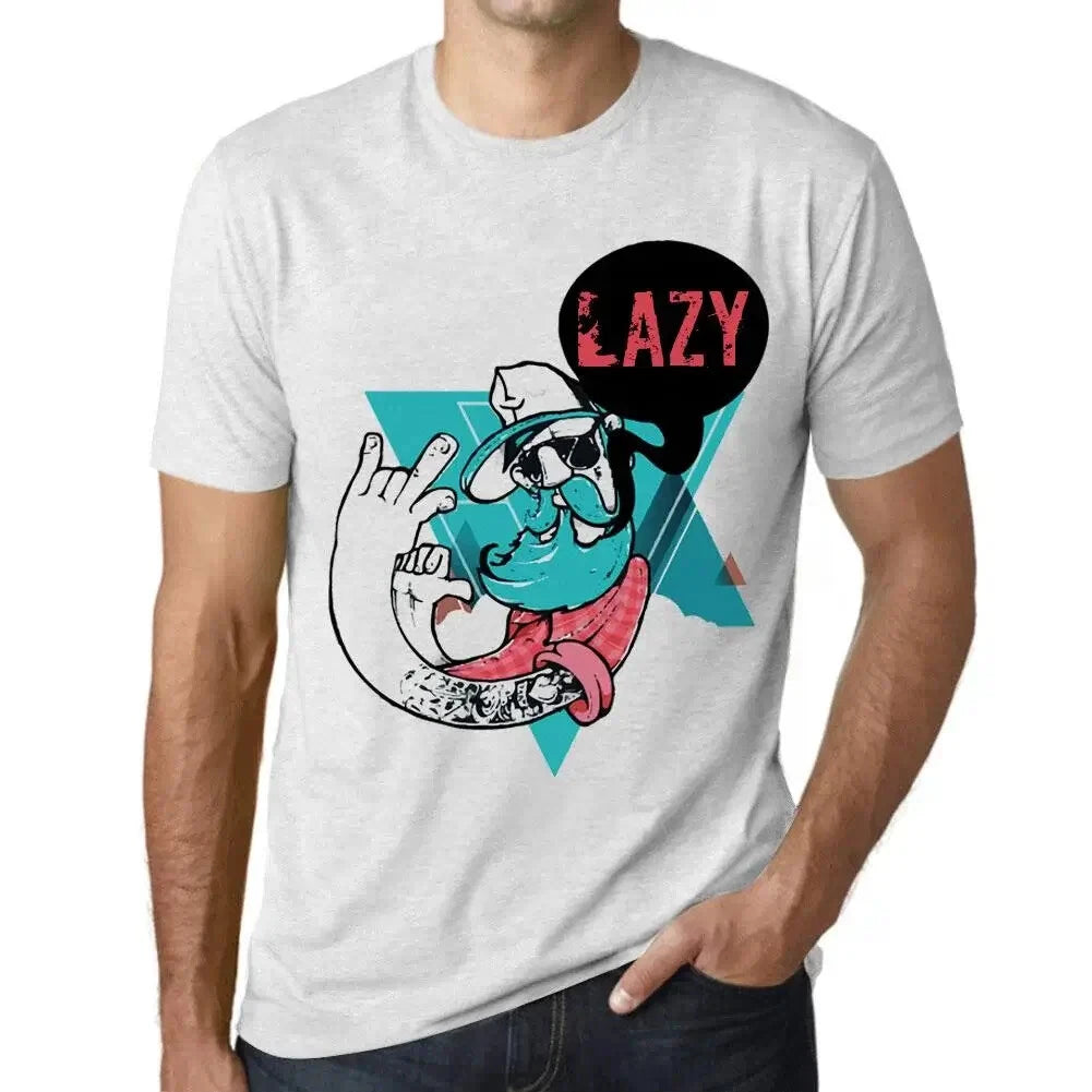 Mens Funky Clamp Lazy Print T-Shirt Vintage Short Sleeve