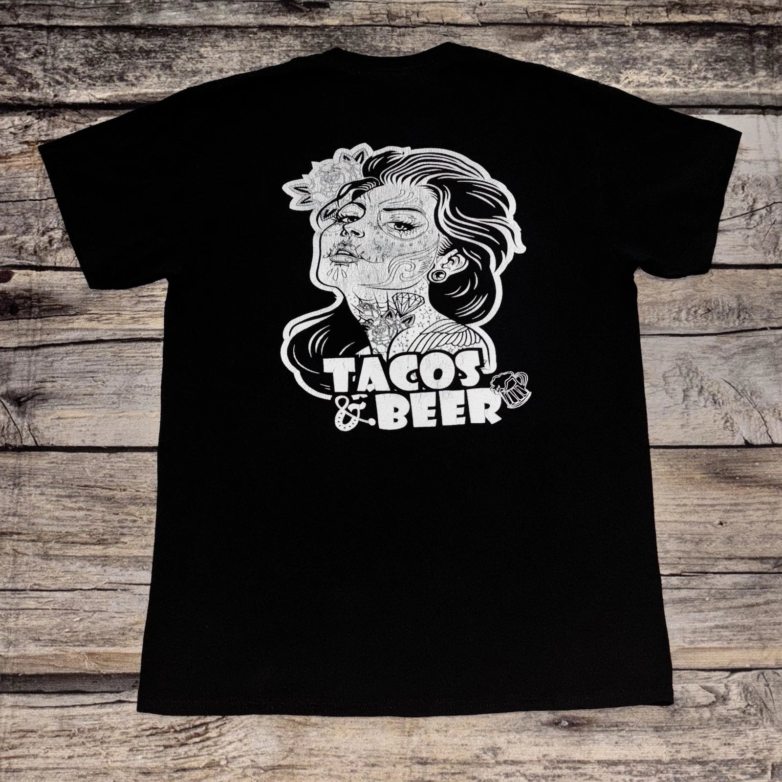 Tacos & Beer  Graphic T-Shirt  Adult Size Medium