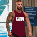 Men's Gym Workout Printed "ANIMAL" Tank Top VEST Fitness Bodybuilding Stringer