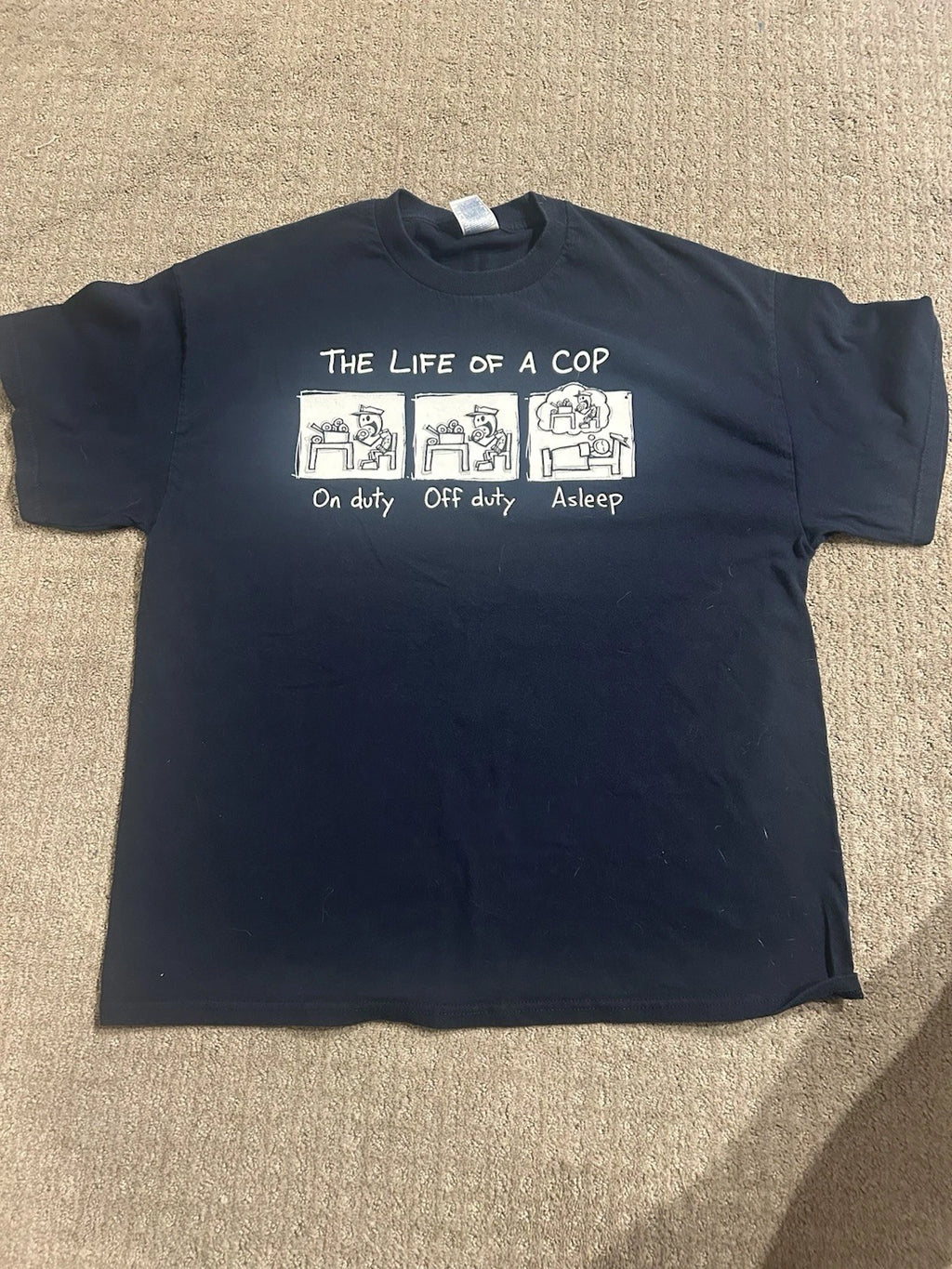 Vintage Cop T-shirt Size XL Funny Comedy Police Tennessee River Y2K Donut