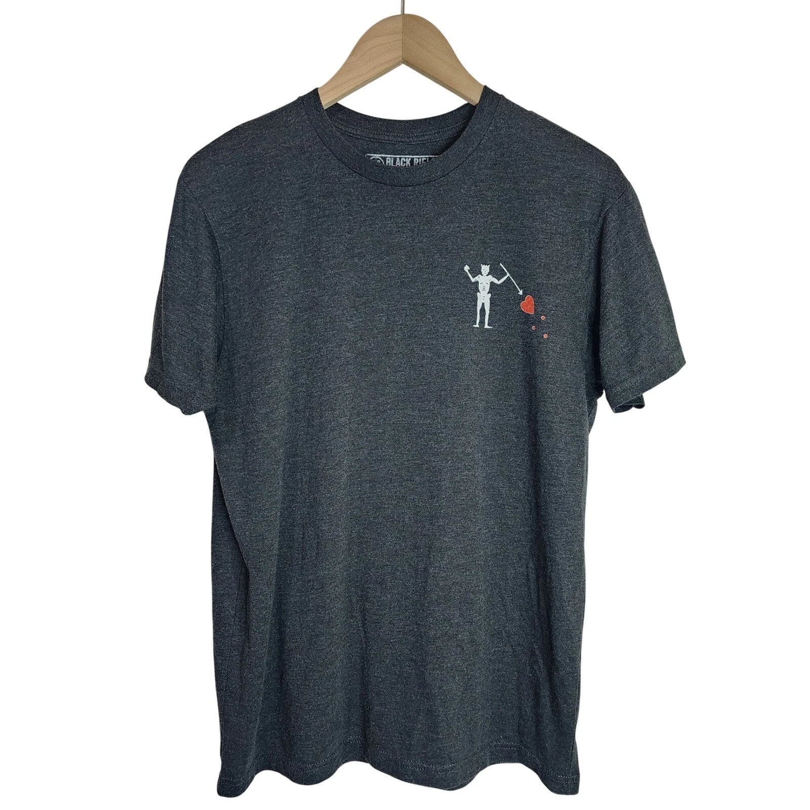 Black Rifle Coffee Shirt Men's Medium Knight Short Sleeve Top Charcoal Grey