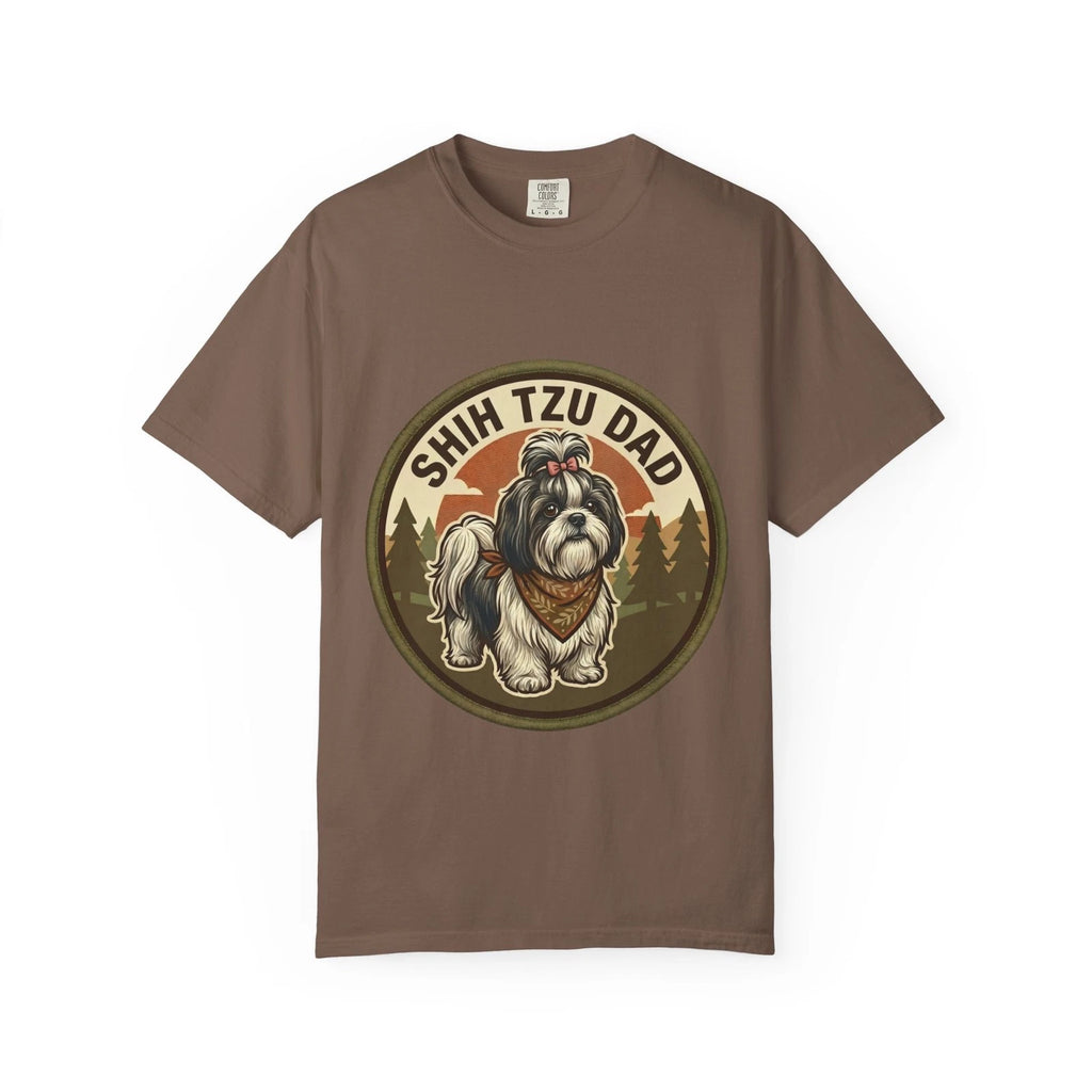 Shih Tzu Dad T-Shirt Rescue Dog Lover Shih Tzu Owner Men Graphic Tee Gift