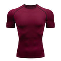 Men Compression T Shirt Short Sleeve Gym Workout Fitness Running Training Base
