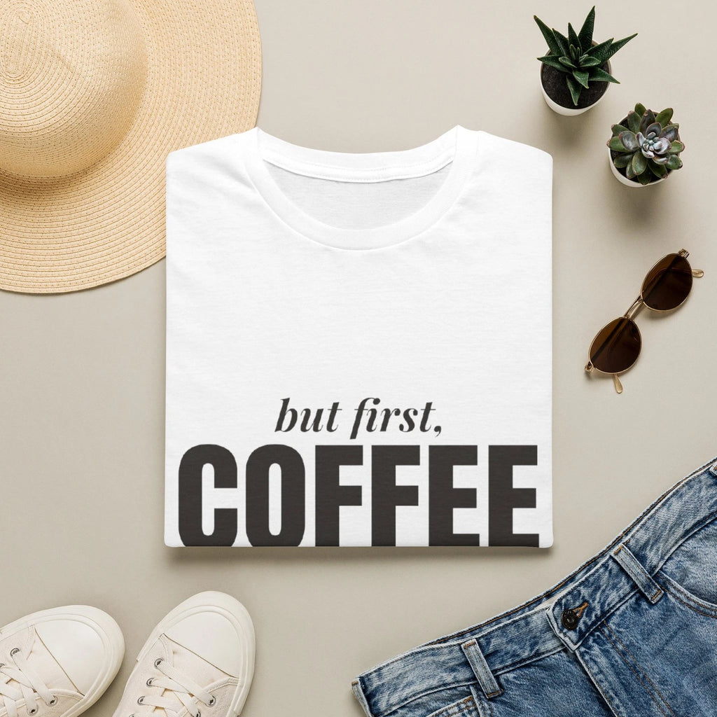 But first Coffee T-Shirt Women Funny Slogan Retro Tee Gift
