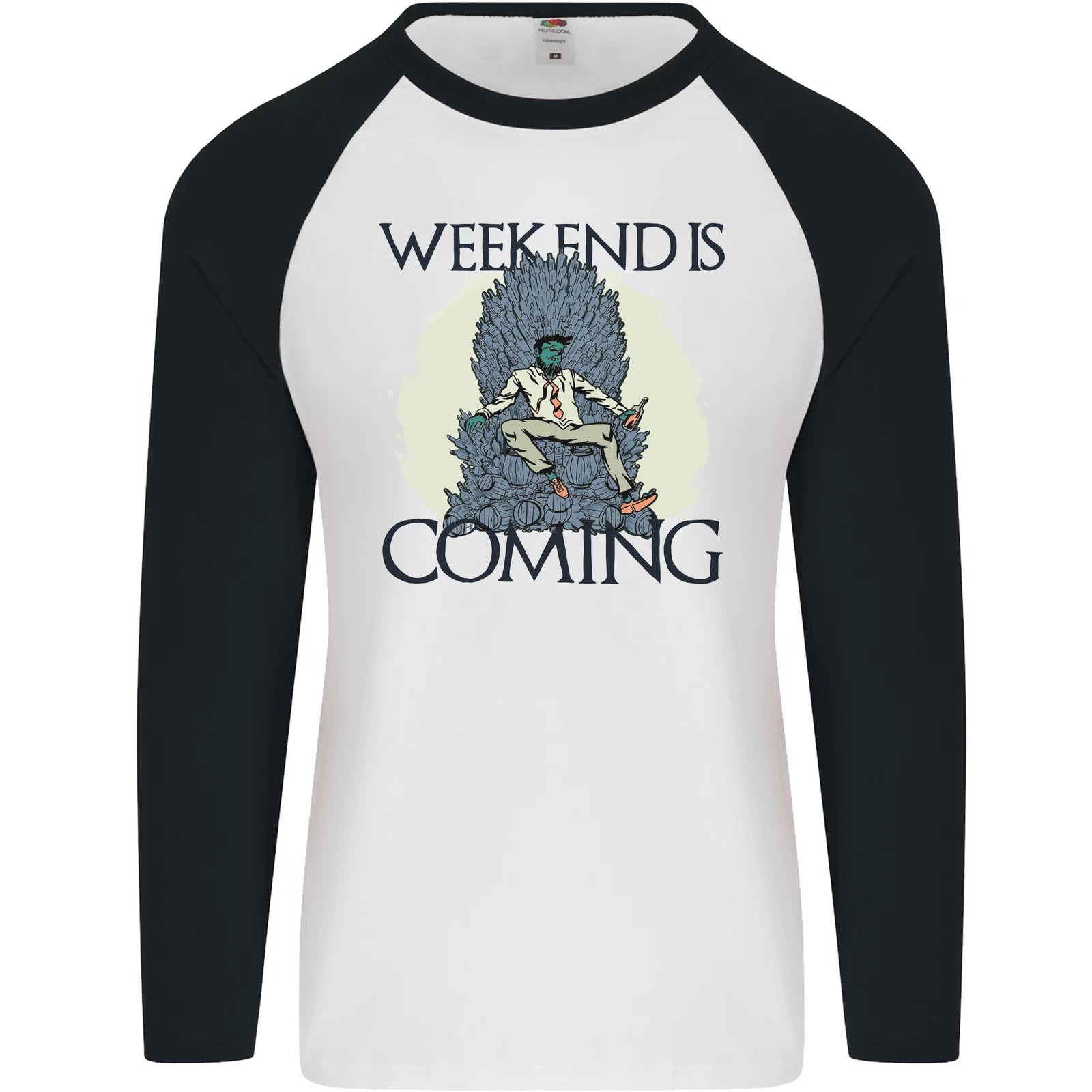 Weekend Funny Beer Cider Wine Alcohol Gin Mens L/S Baseball T-Shirt