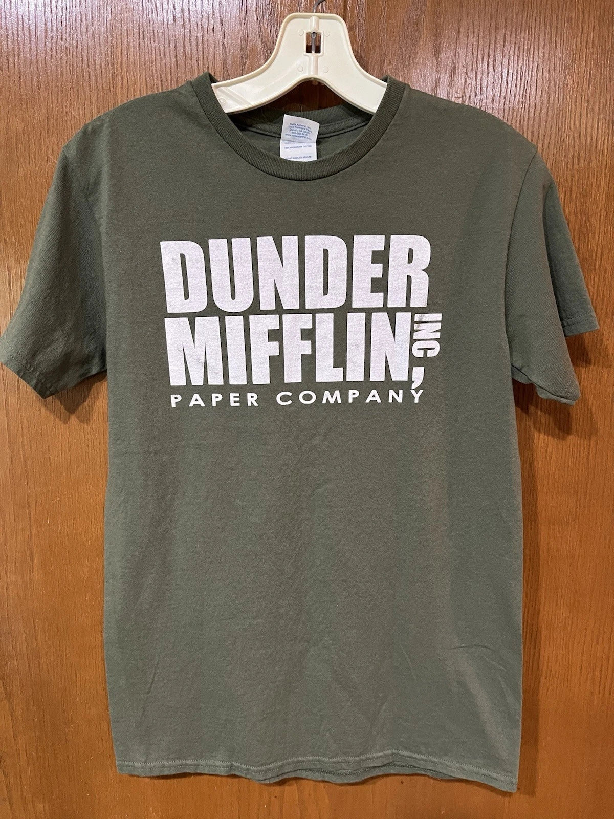 VTG Delta Dunder Mifflin Paper Co The Office Logo Green T-Shirt Size Small