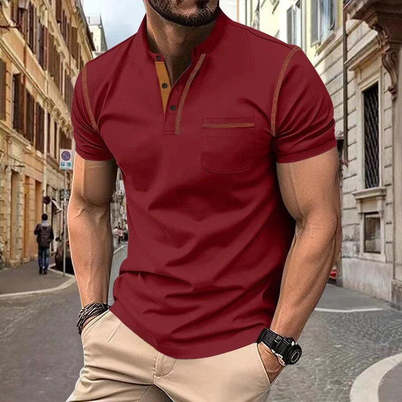 2024 Summer New Men's Short sleeved T-shirt Quick drying casual Polo shirt