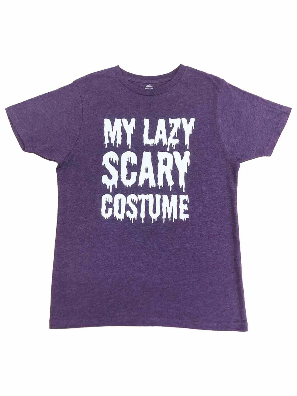 Mens Purple My Lazy Scary Costume Spooky Letters Halloween Tee T-Shirt