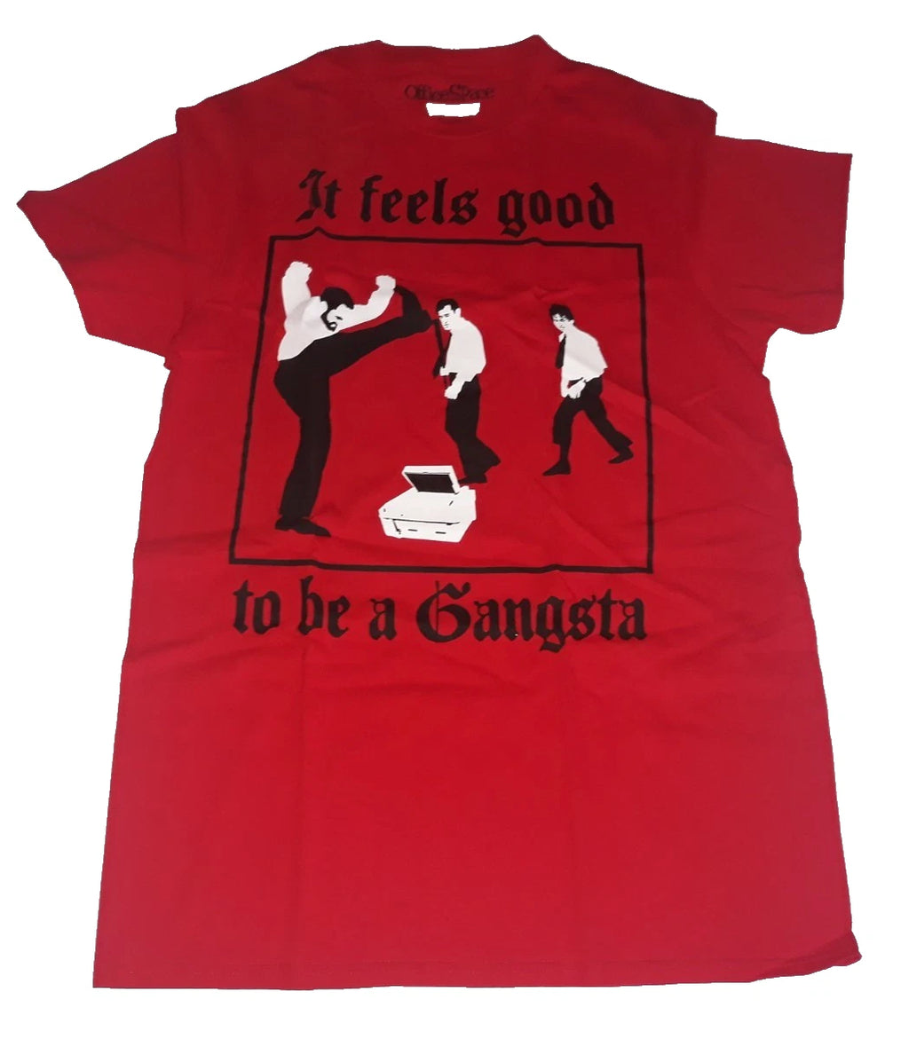 Office Space Men's Shirt It Feels Good To Be A Gangsta Red XXL / 2XL NEW