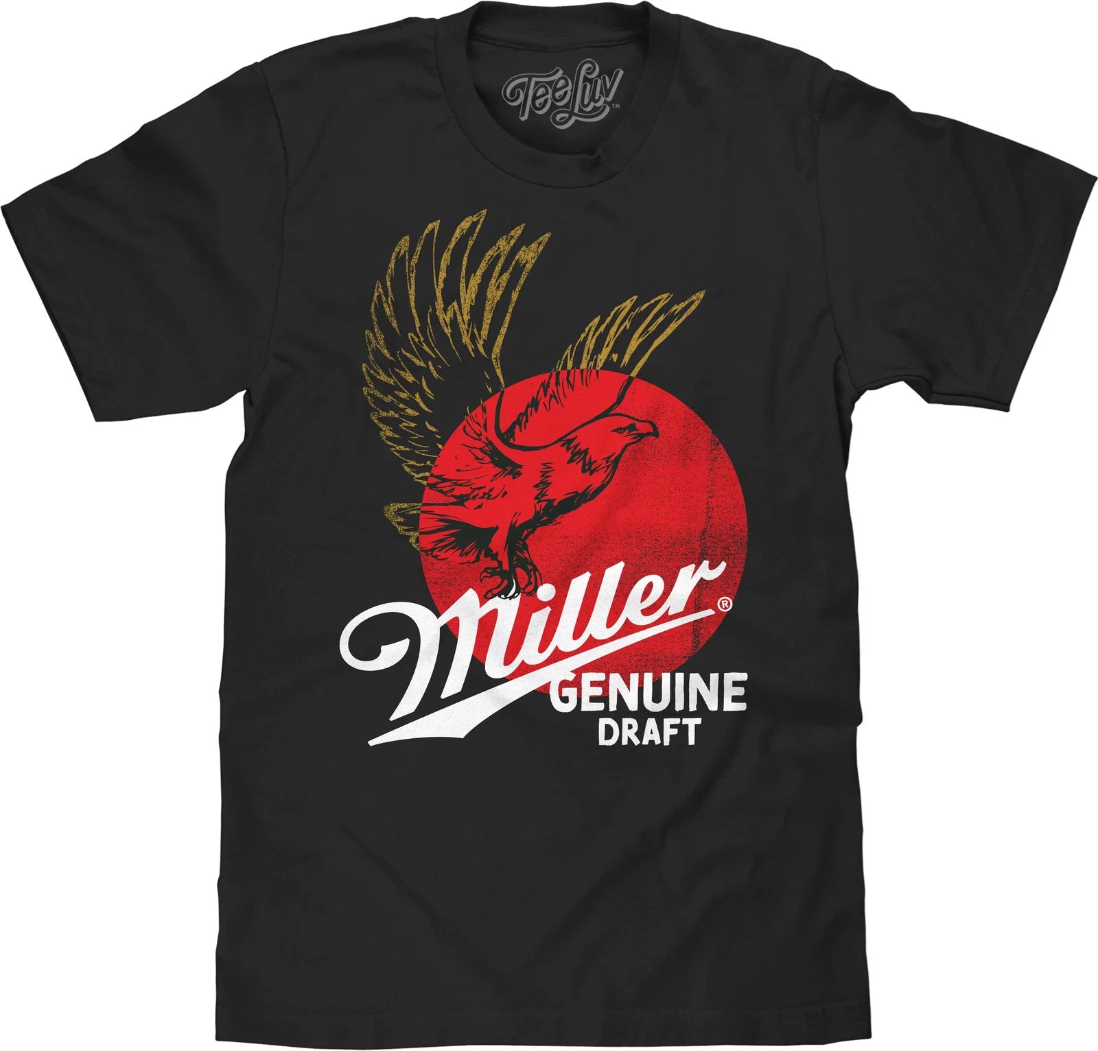 Miller Genuine Draft Eagle Mens T Shirt Black