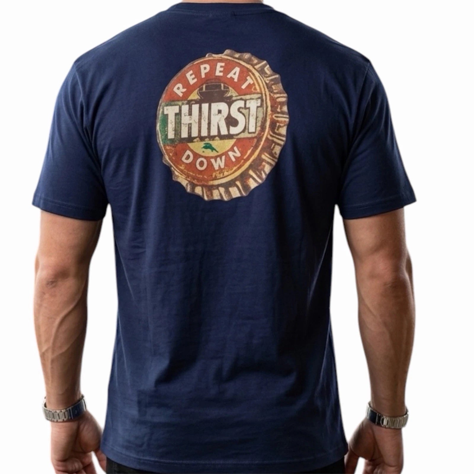 $45 TOMMY BAHAMA Navy Blue FOOTBALL BEER Relaxed Fit Short Sleeve T-shirt NWT