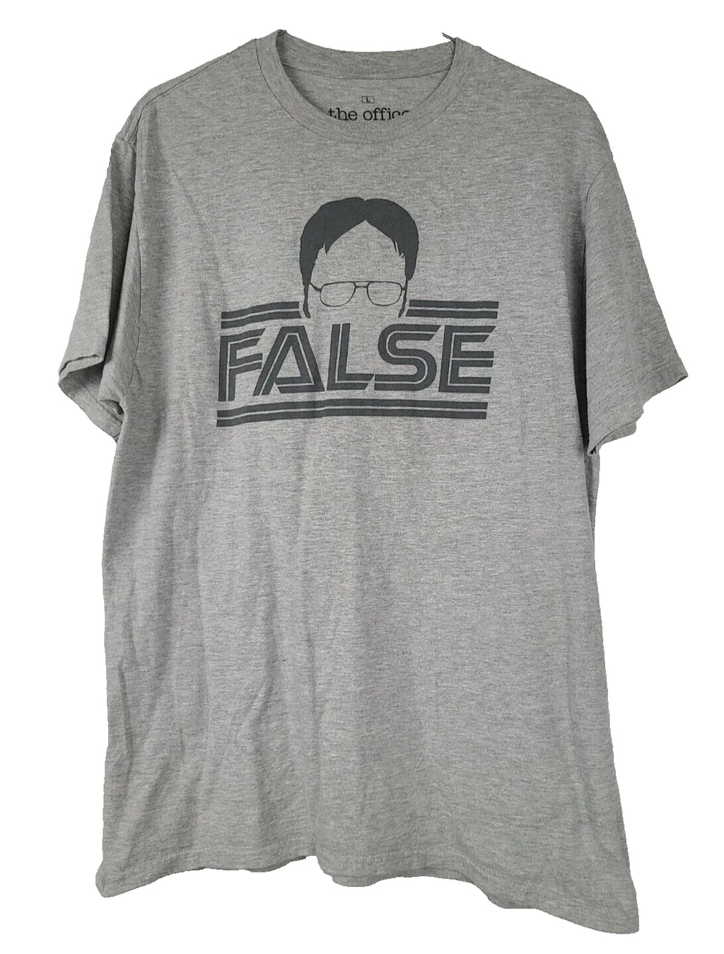 The Office Mens False Quote T Shirt Large Gray Graphic Crew Neck Short Sleeve