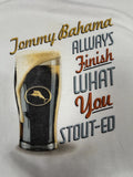 Tommy Bahama XL Shirt Finish What You Stout-ed Stout Beer Beach Fun Drinks White