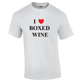 I Heart love Boxed Wine T-Shirt Funny Adult Cotton Shirt S  -  5XL