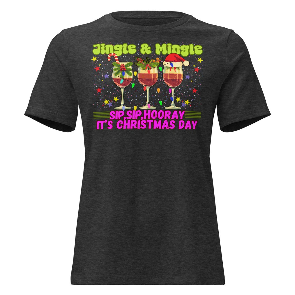Women's Relaxed T-Shirt/Christmas Wine T-Shirt