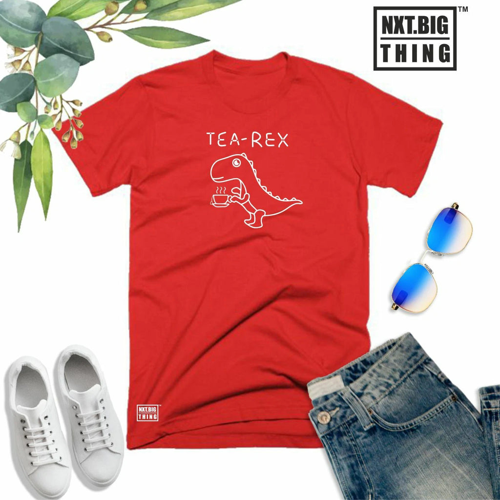 Tea Rex T Shirt Cute Dinosaur Jurassic Morning Coffee Brew Fun Xmas Gift Men Top
