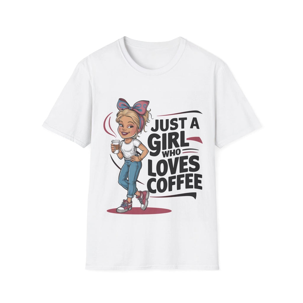 Girl loves coffee Unisex Softstyle T-Shirt