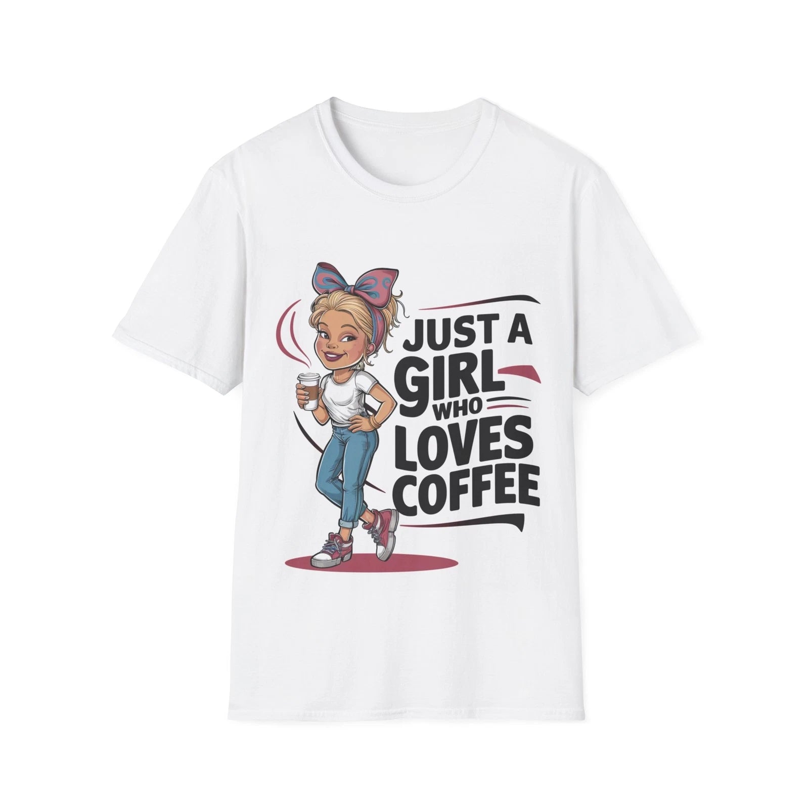 Girl loves coffee Unisex Softstyle T-Shirt