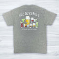 New OLD GUYS RULE T SHIRT- AT THIS AGE I NEED MY GLASSES Wine Glasses