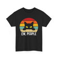 Ew People Black Cat Shirt Funny Cat Lover Introvert Humor Vintage Retro Tee