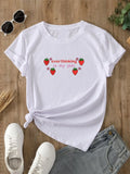 Embroidered Overthinking Strawberry T-Shirt, Anxiety Awareness Mental Health Tee