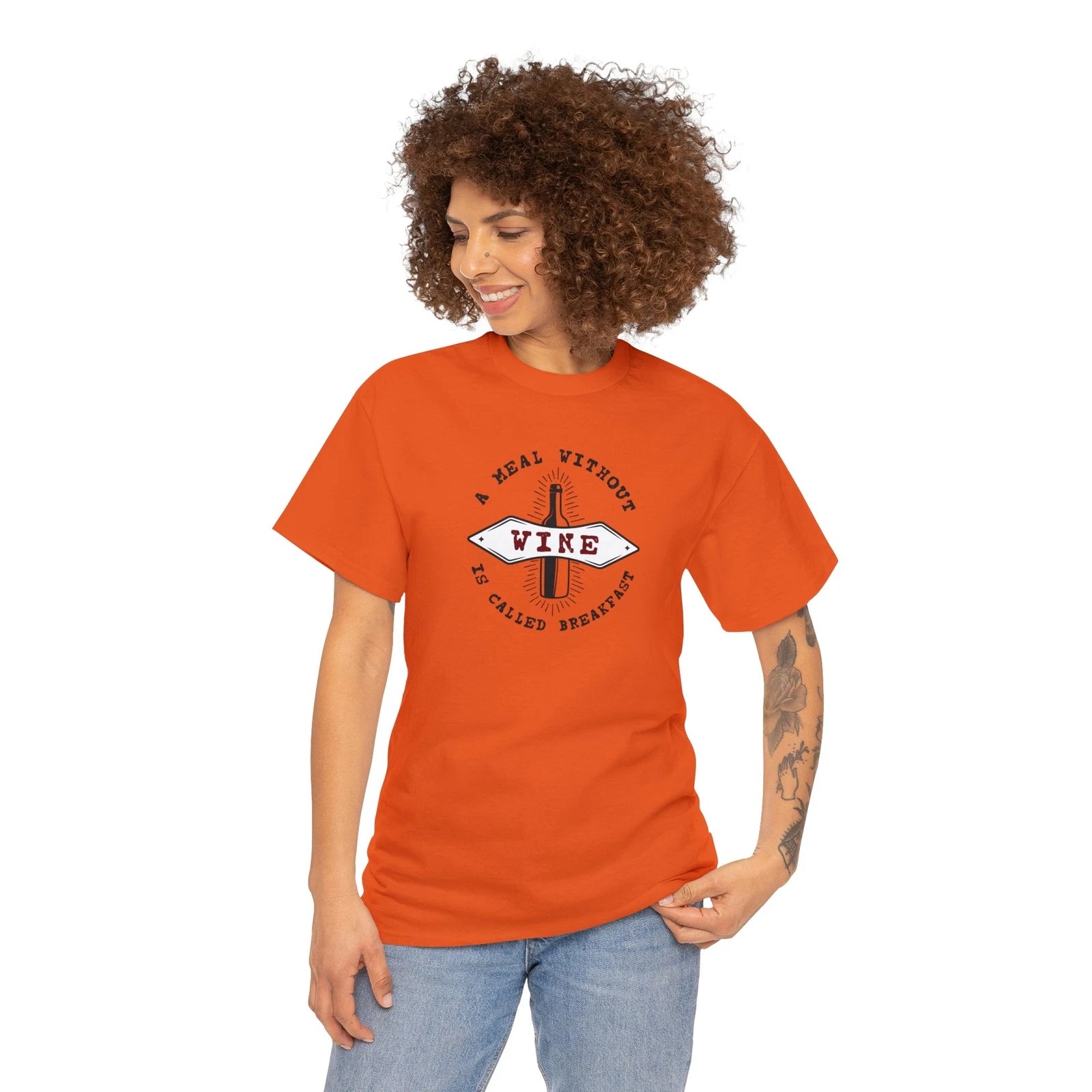 A Meal Without Wine is Called Breakfast, Unisex Heavy Cotton Tee