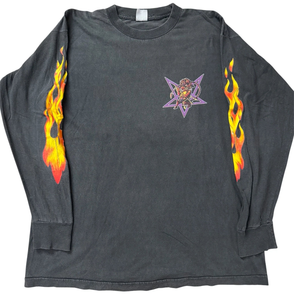 Vintage 1993 Ugly Kid Joe Goddamn Devil Flame Long Sleeve Band Shirt XL