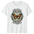 Anti Social Butterfly T-Shirt Introvert Humour Nature 42nd Birthday Gift