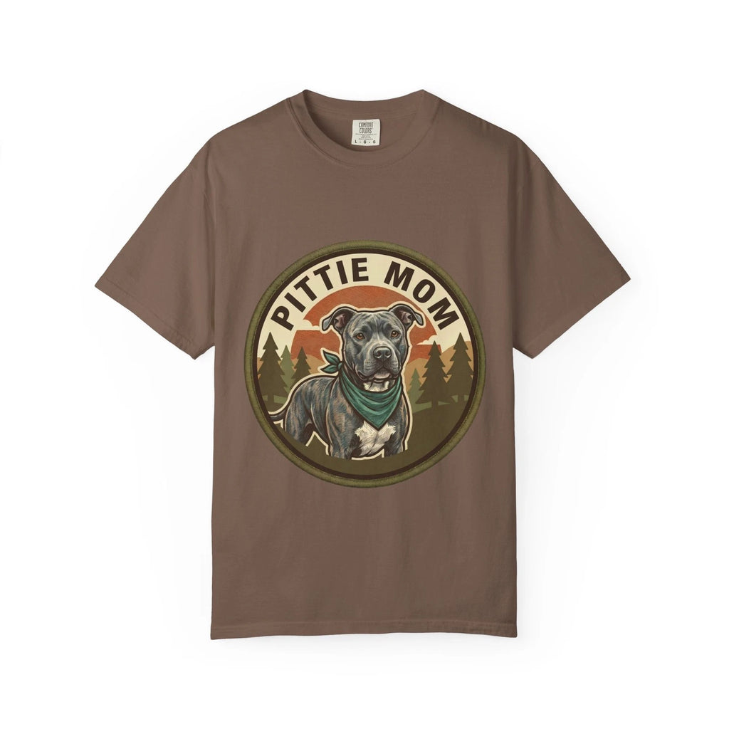 Pitbull Mom T-Shirt Pittie Rescue Dog Gift Women Graphic Tee Mothers Day Vintage
