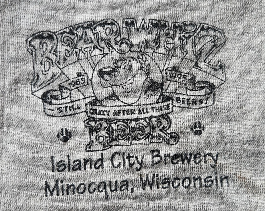 VINTAGE Island City Brewery BEAR WHIZ MENS T-SHIRT XXL-EXCELLENT CONDITION