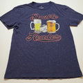 Paradise Double Header T-Shirt Mens M Baseball Beer Blue Tee M28