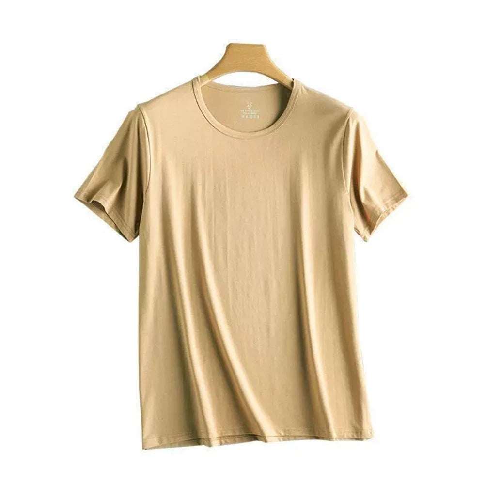 Mens Oversized Breathable Ice Silk T Shirts with Short Sleeves for Summer