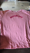 Dutch Bros Coffee Pink "Dutch Luv" Graphic Print Crew Neck T-Shirt2XL