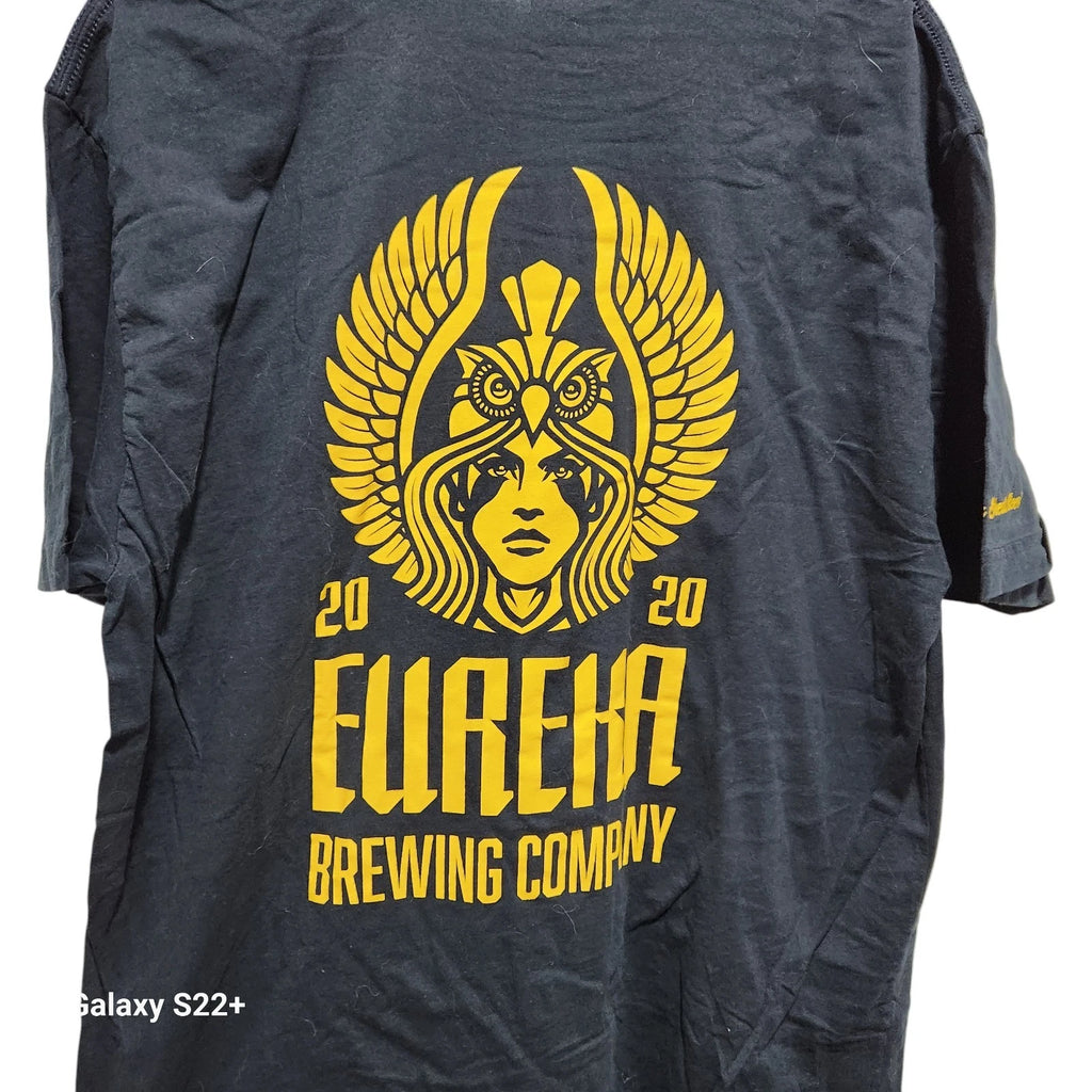 Eureka Brewing Co T Shirt XL Black Graphic Owl Beer Logo Casual Tee
