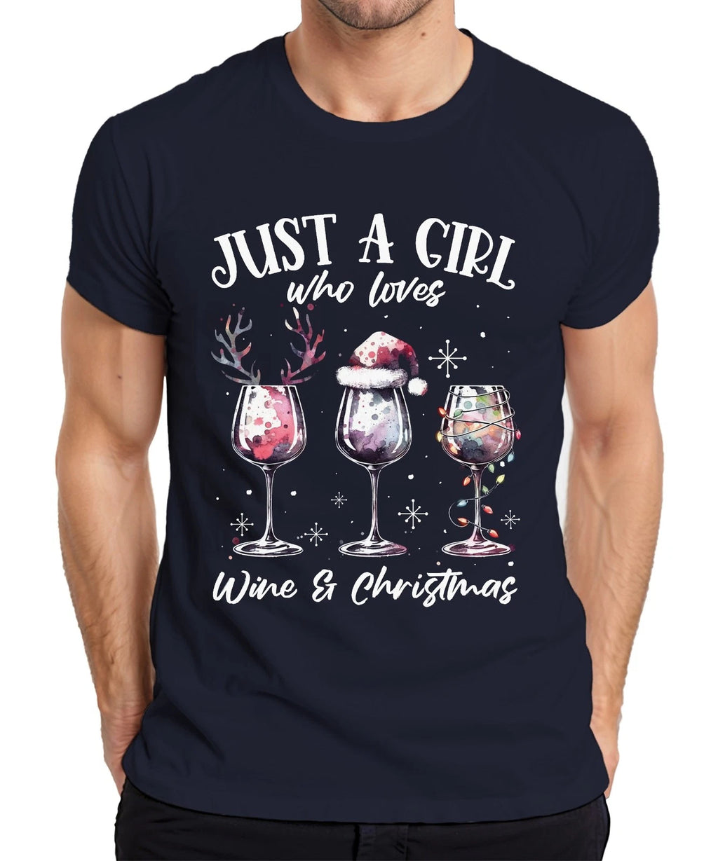 Just a girl who loves wine and christmas Wine Drinker - Christmas Xmas Ges