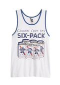 Pabst Tank Top ‘Check Out My 6-pack’ Men’s L / M PBR Blue Ribbon Beer White NWT