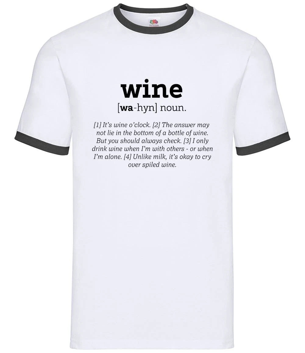 Definition Wine - Mens Ringer - Funny Red White Pinot Drinker Love Pub