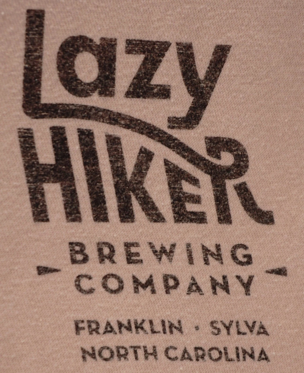 LAZY HIKER BREWING COMPANY T SHIRT TEE SYLVA FRANKLIN NC LIGHT PEACH MENS SIZE S