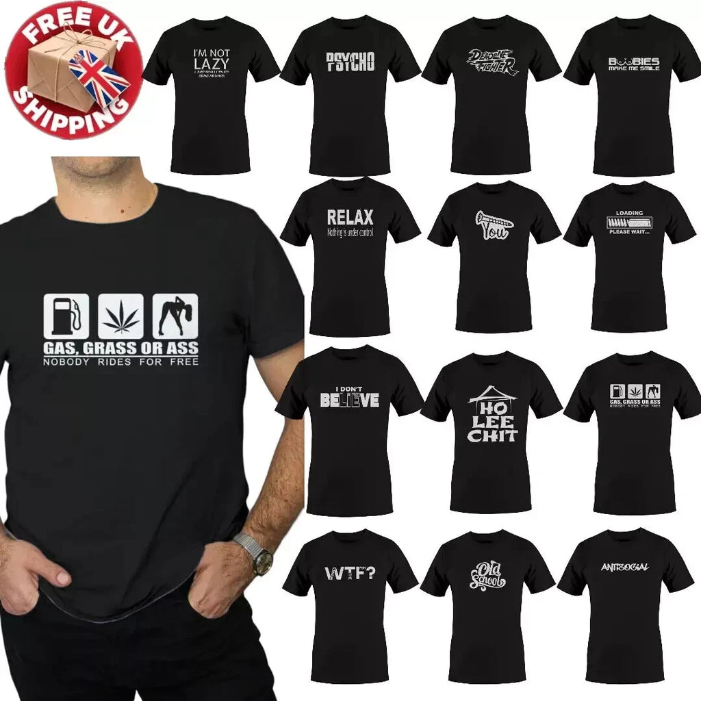 Mens FUNNY T-Shirts Heavy Blend 100% Cotton Joke S to 5XL Novelty Adult Tees Top