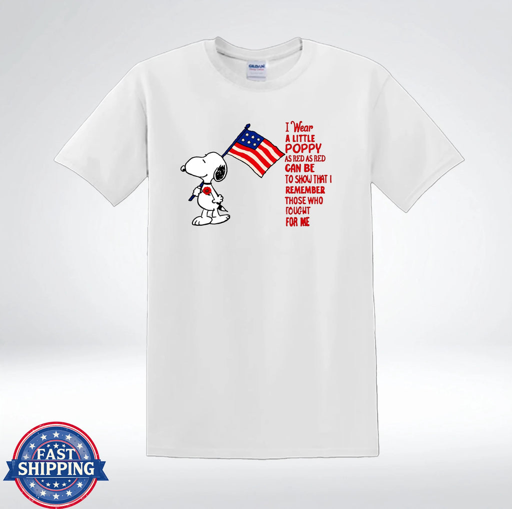 Patriotic Dog Wear A Little Poppy Memorial Day T-Shirt